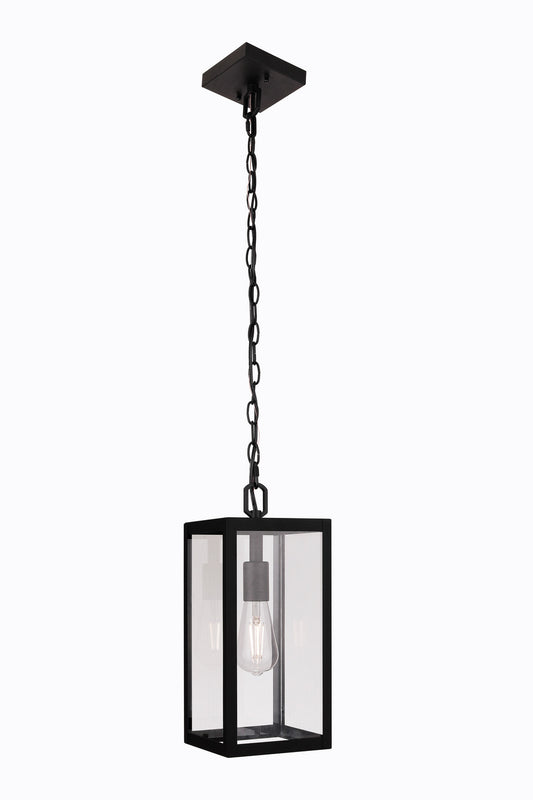 Harris One Light Outdoor Pendant in Textured Black