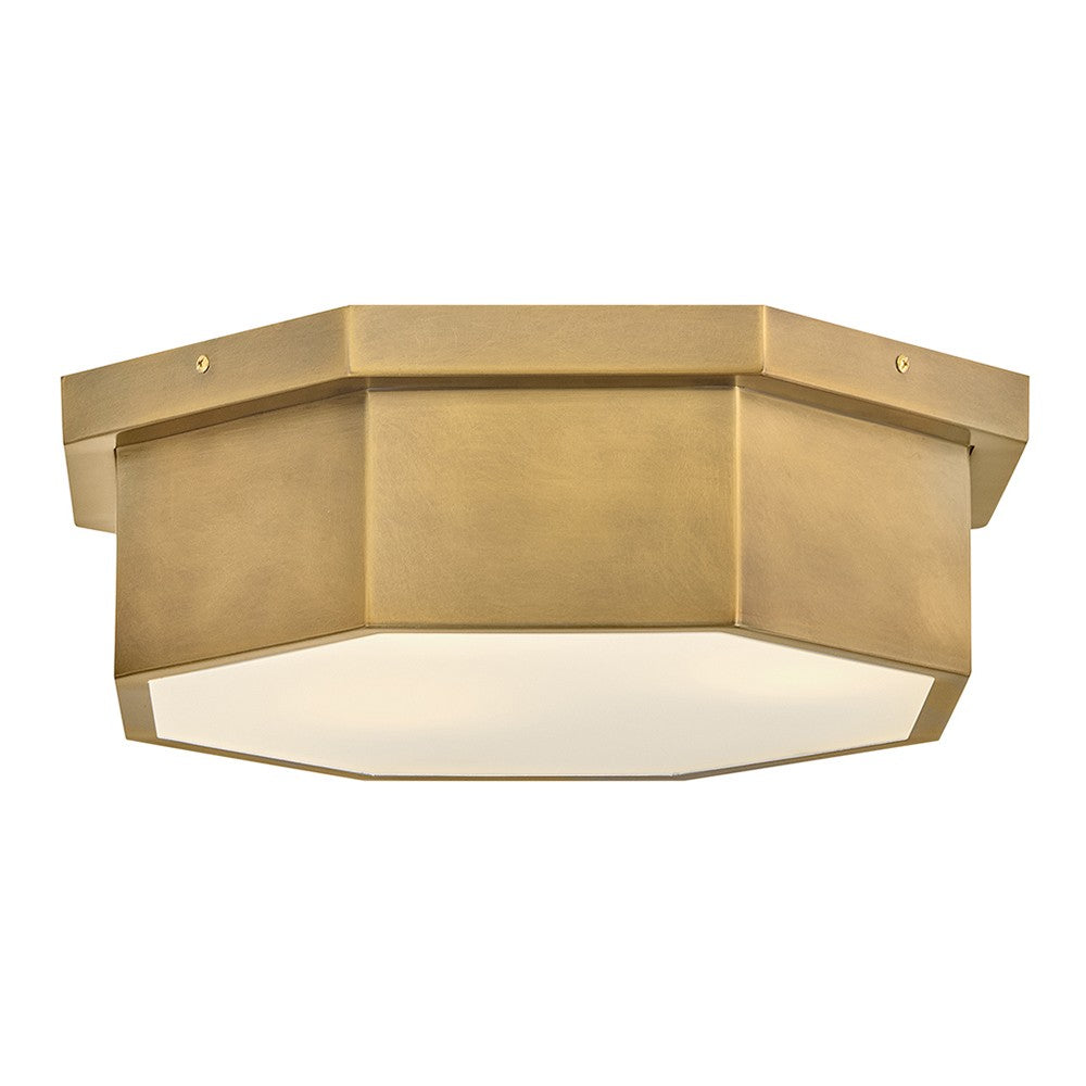 Facet LED Flush Mount in Heritage Brass