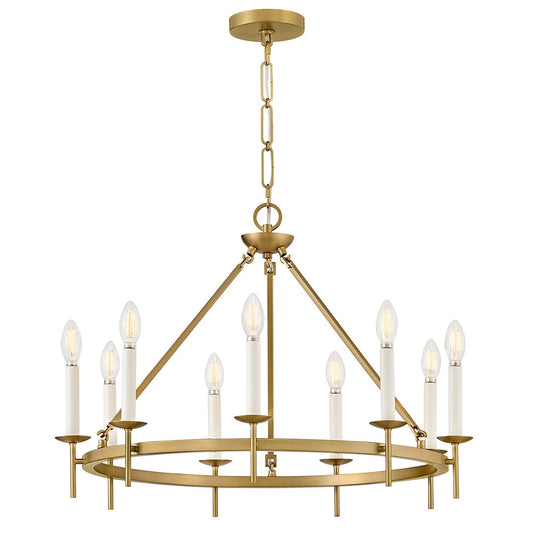 Copley LED Chandelier in Lacquered Brass
