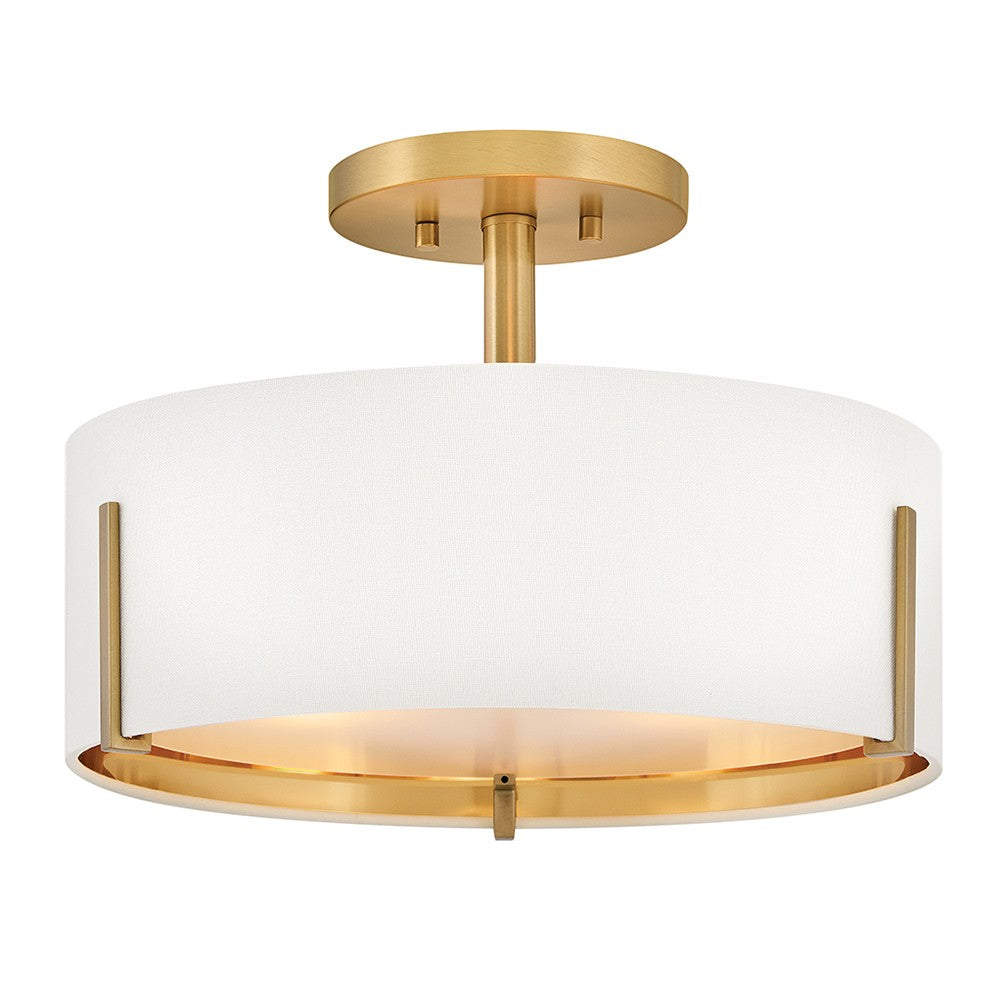 Halle LED Semi-Flush Mount in Lacquered Brass