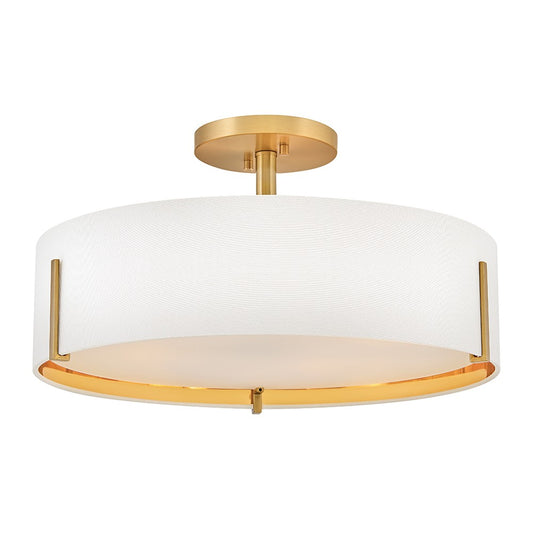 Halle LED Semi-Flush Mount in Lacquered Brass