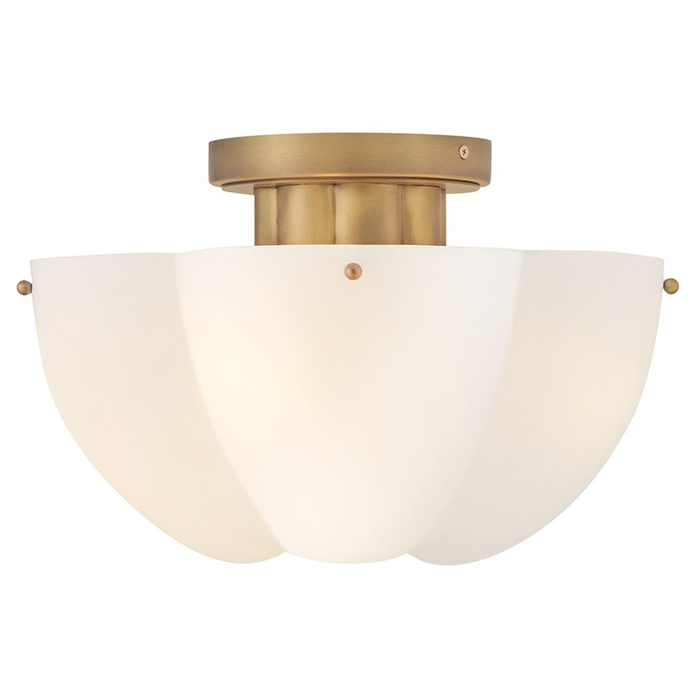 Becca LED Semi-Flush Mount in Heritage Brass