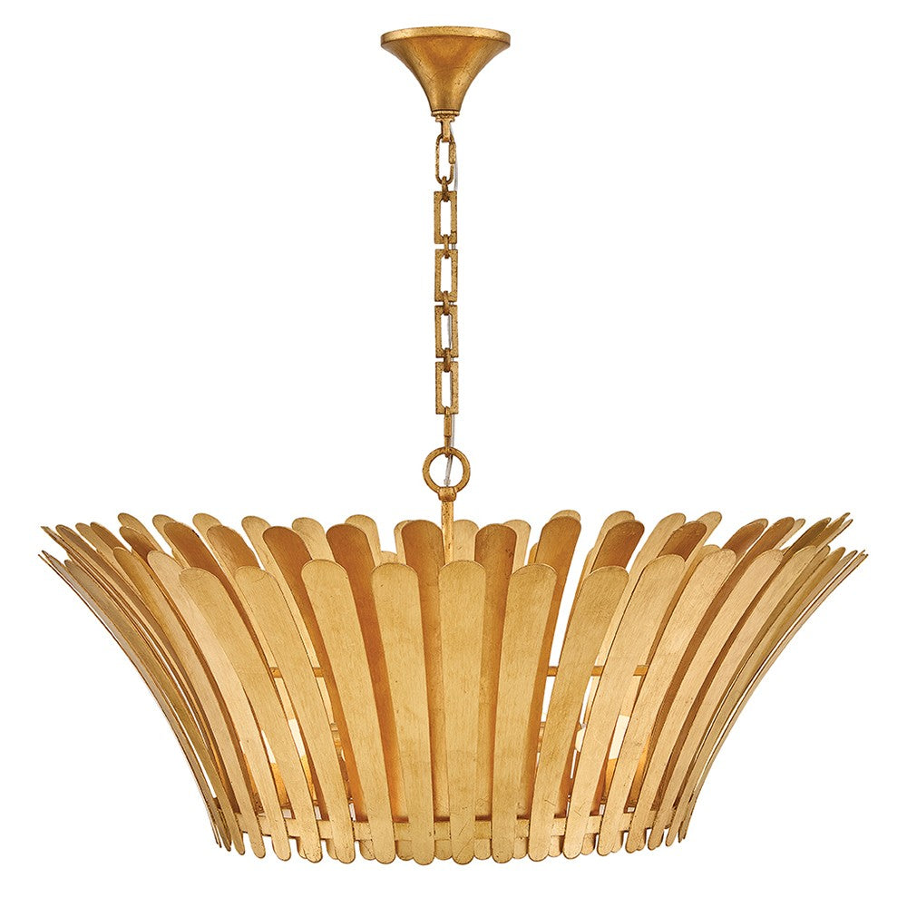 Reina LED Chandelier in Distressed Brass