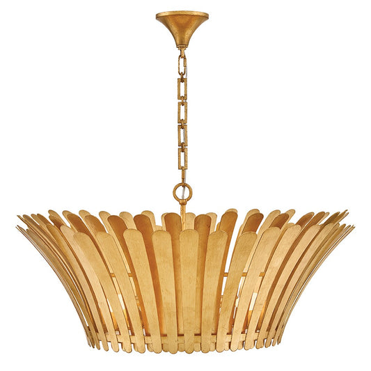Reina LED Chandelier in Distressed Brass