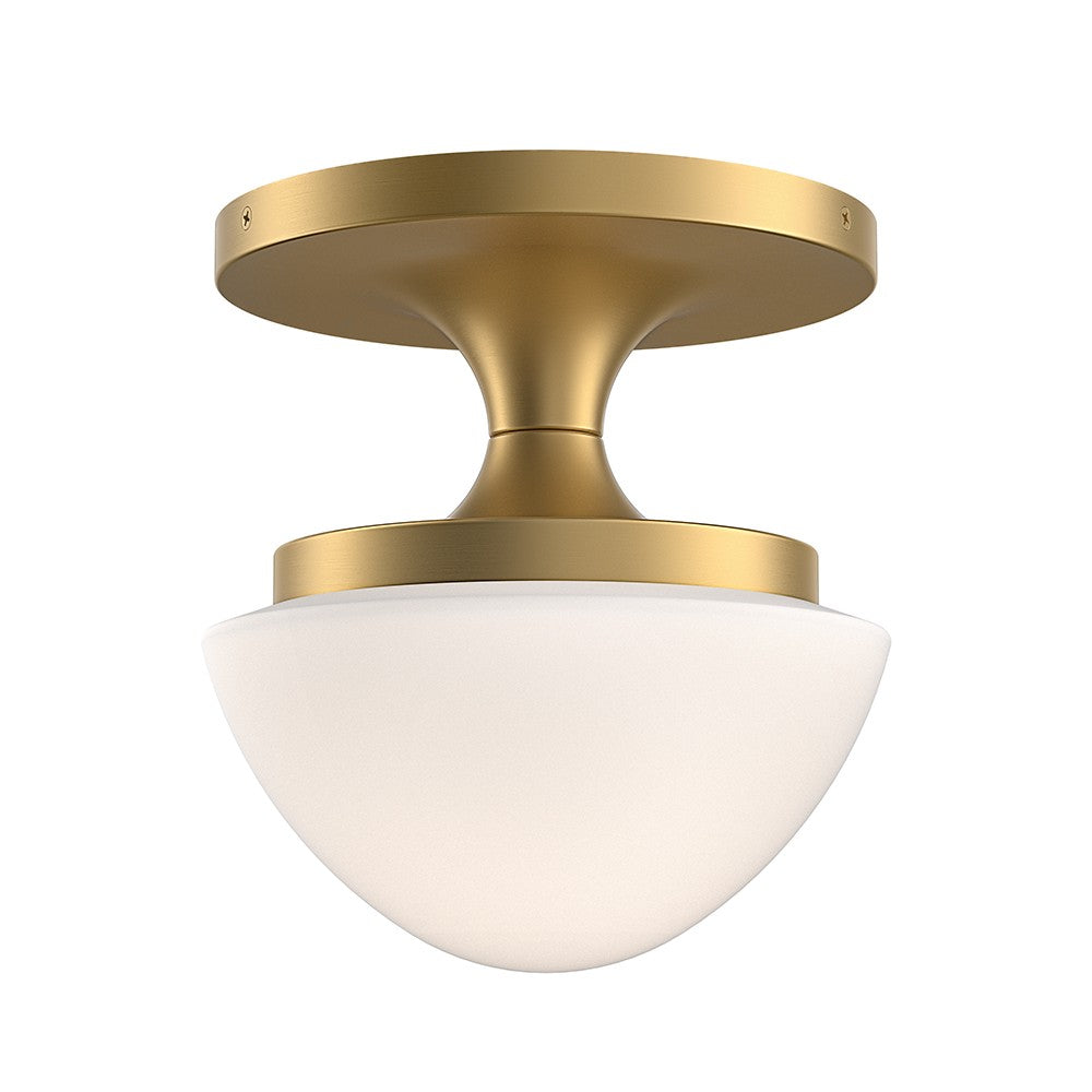 Knox LED Semi-Flush Mount in Lacquered Brass