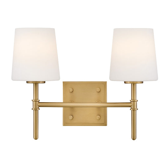 Saunders LED Vanity in Lacquered Brass