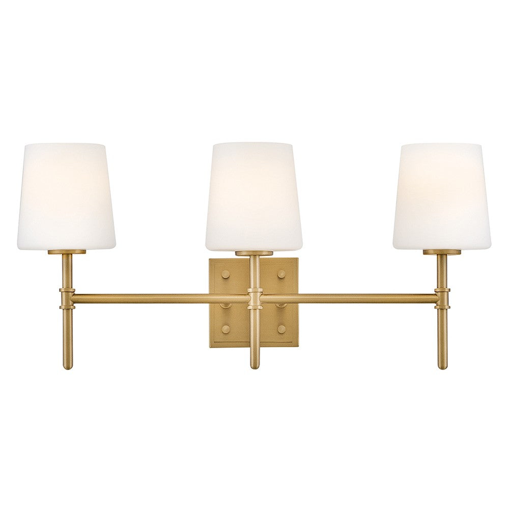 Saunders LED Vanity in Lacquered Brass
