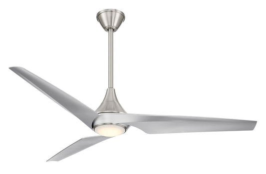 Switch 60"Ceiling Fan in Brushed Nickel With Silver Blades