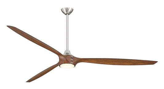 Pierce 84"Ceiling Fan in Brushed Nickel With Distressed Koa Blades