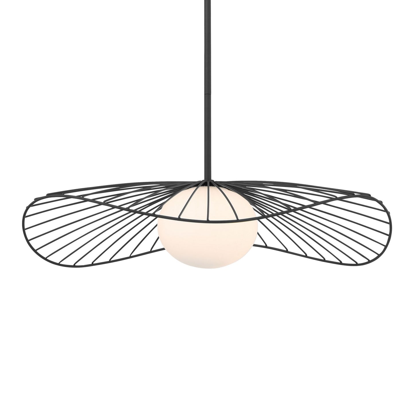 Langley One Light Pendant in Dark Matte Black