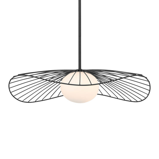 Langley One Light Pendant in Dark Matte Black