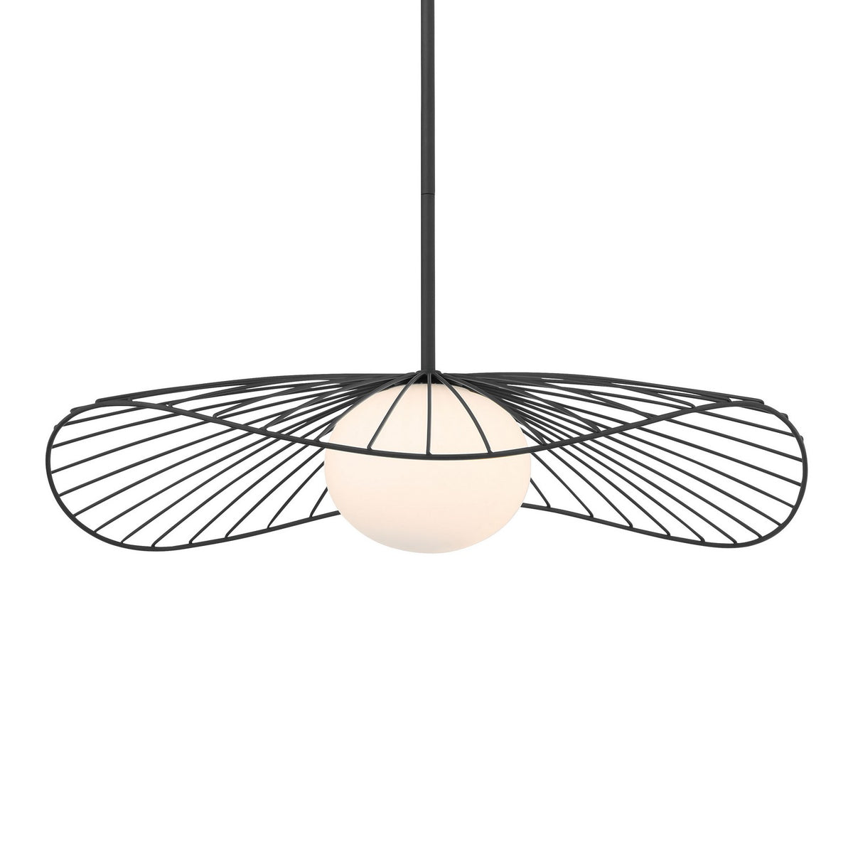 Langley One Light Pendant in Dark Matte Black