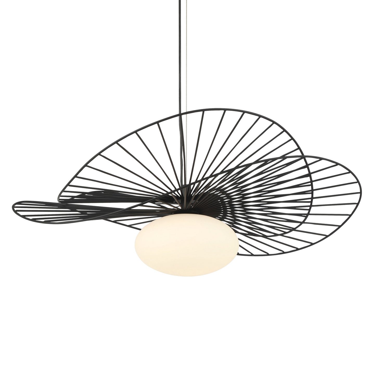 Langley One Light Pendant in Dark Matte Black