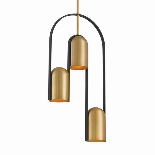 Cane Three Light Pendant in Legacy Brass