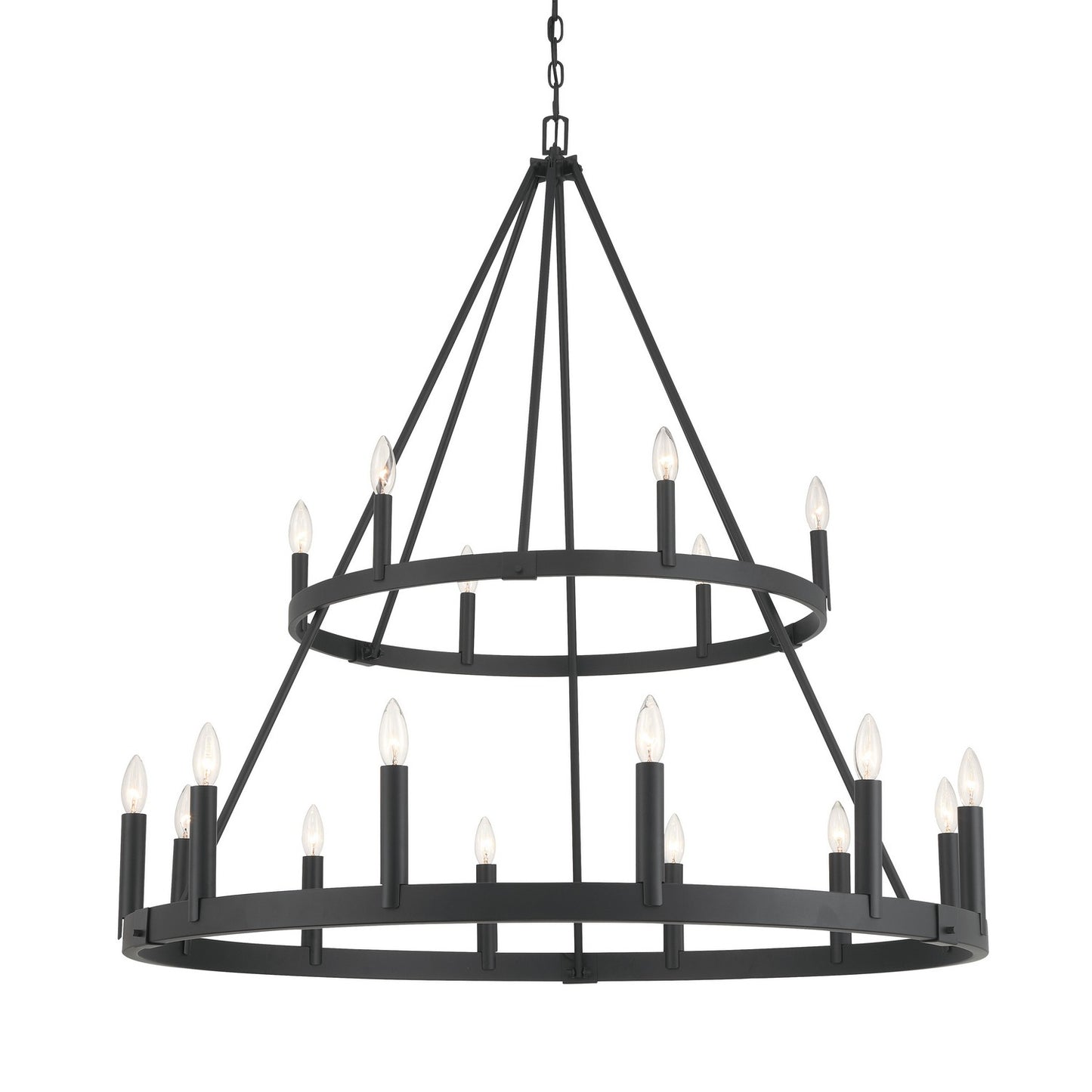 Dutton 18 Light Chandelier in Coal Black