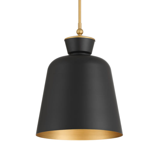 Holloway One Light Pendant in Dark Matte Black