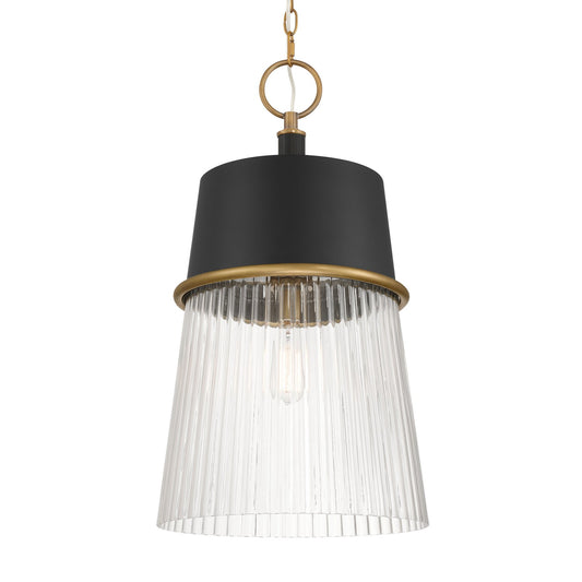Stamford One Light Pendant in Dark Matte Black