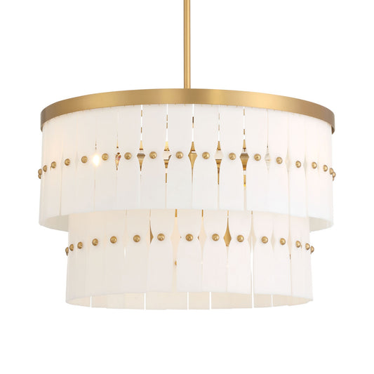 Coronelle Six Light Pendant in Legacy Brass