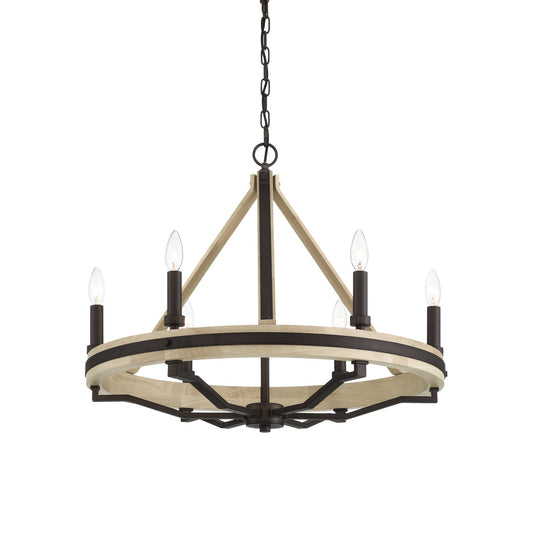 Sonoma Six Light Chandelier in Dark Bronze