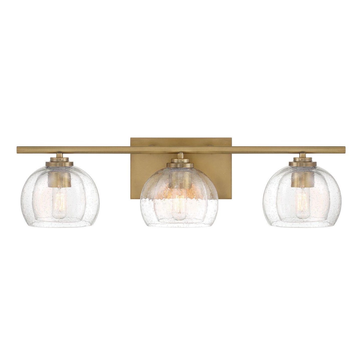 Glint Three Light Vanity in Legacy Brass