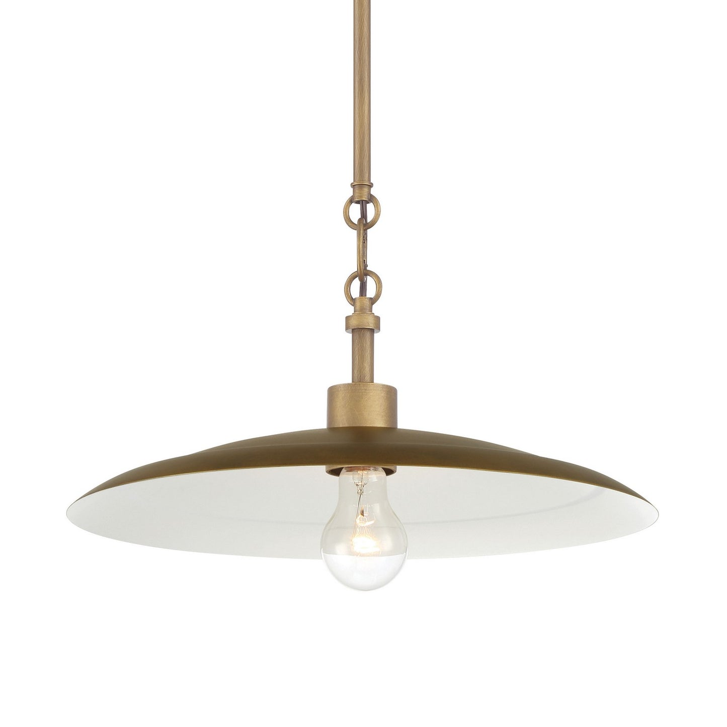 York One Light Pendant in Natural Brass