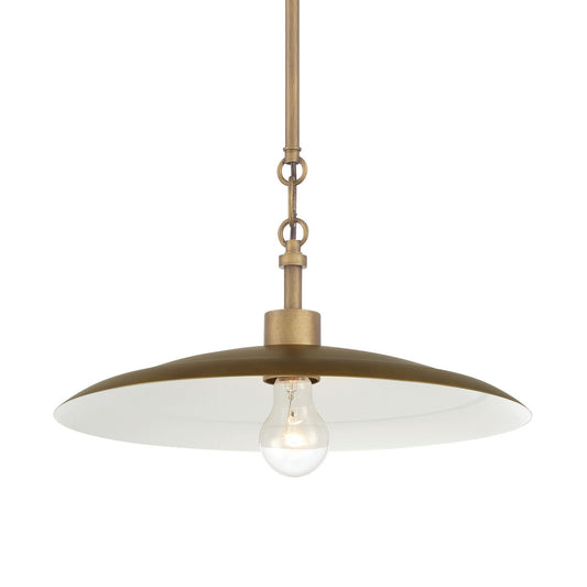 York One Light Pendant in Natural Brass