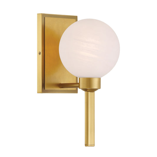 Mooncrest One Light Vanity in Legacy Brass