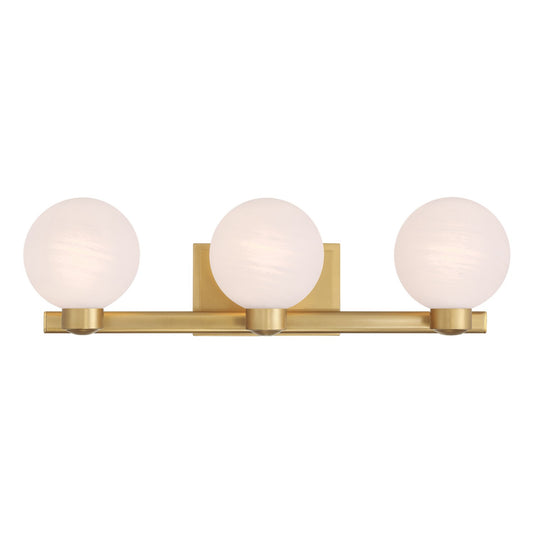 Mooncrest Three Light Vanity in Legacy Brass