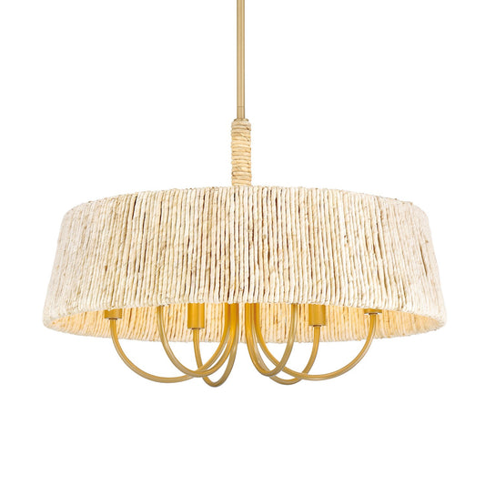 Hellia Six Light Pendant in Legacy Brass