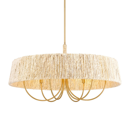 Hellia Six Light Pendant in Legacy Brass