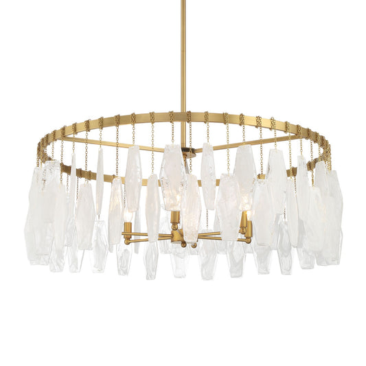 Willow Six Light Pendant in Legacy Brass