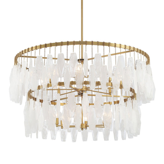 Willow 14 Light Pendant in Legacy Brass