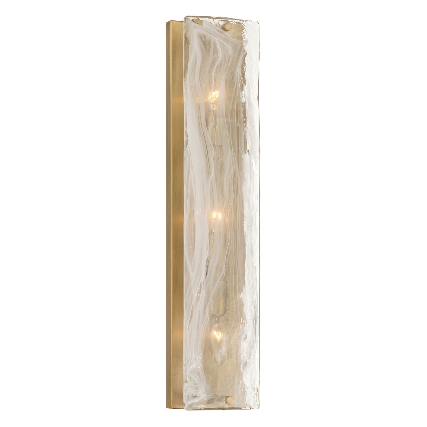 Veil Three Light Vanity in Legacy Brass