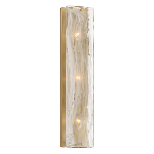Veil Three Light Vanity in Legacy Brass