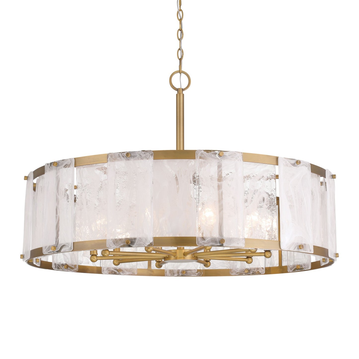 Veil Ten Light Pendant in Legacy Brass