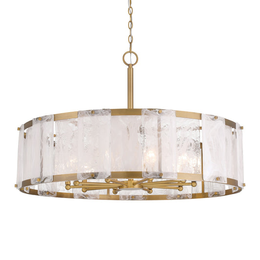 Veil Ten Light Pendant in Legacy Brass