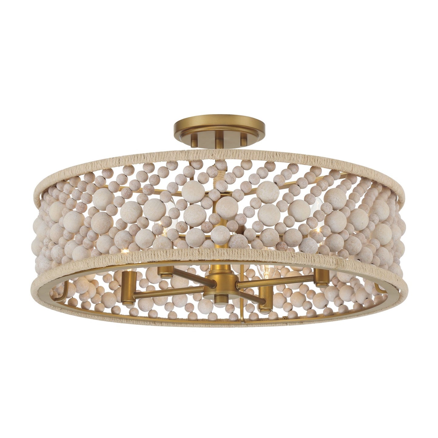 Horsmore Four Light Semi Flush Mount in Painted Legacy Brass