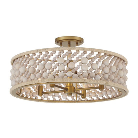 Horsmore Four Light Semi Flush Mount in Painted Legacy Brass
