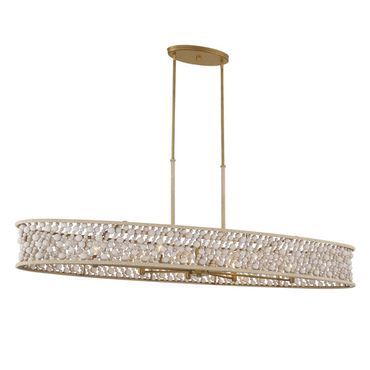 Horsmore Eight Light Island Pendant in Painted Legacy Brass