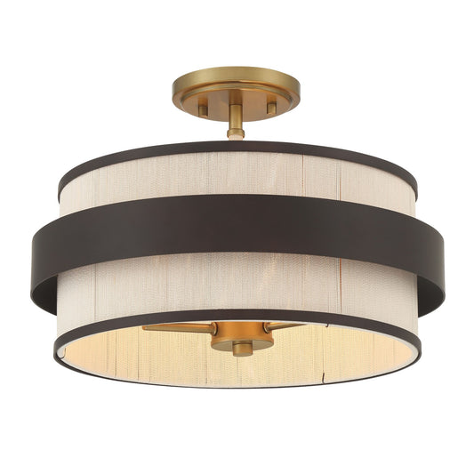 Harbor Wrap Three Light Semi Flush Mount in Dark Bronze