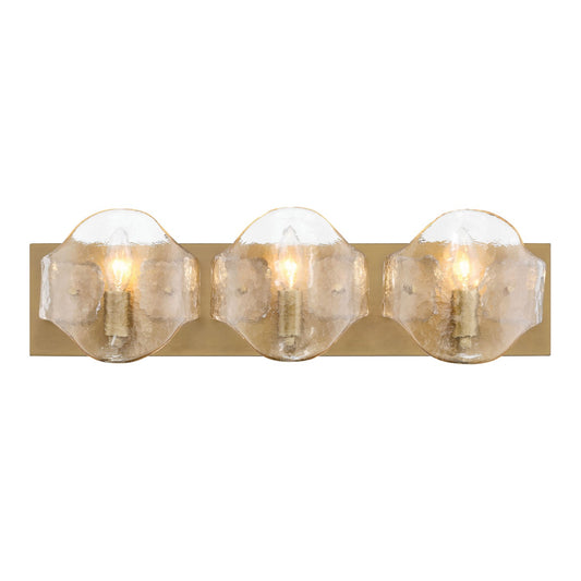 Elora Three Light Vanity in Legacy Brass