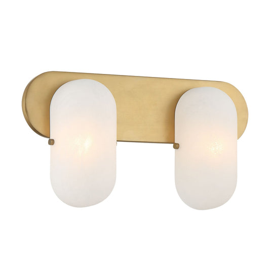 Heathcote Two Light Vanity in Legacy Brass