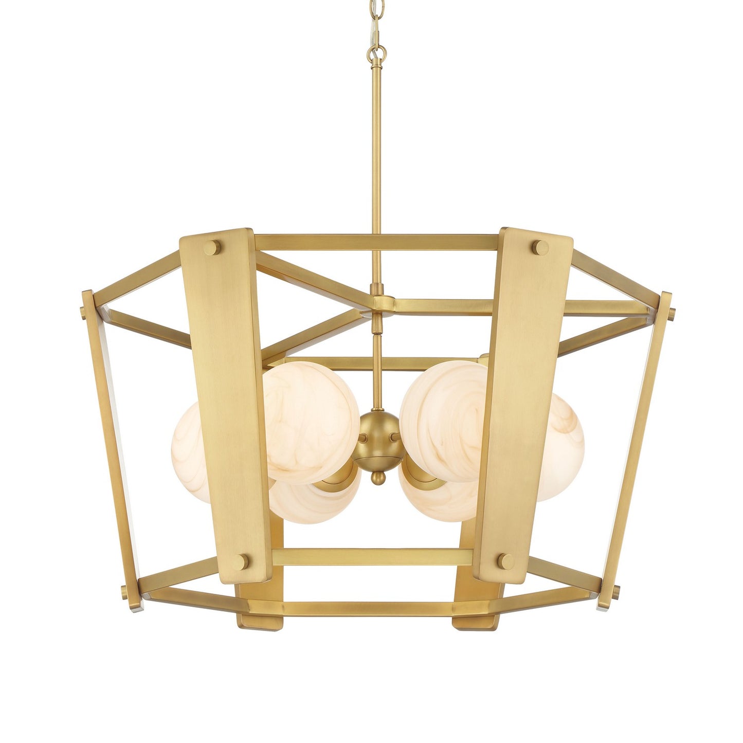 Shimmer Six Light Pendant in Legacy Brass