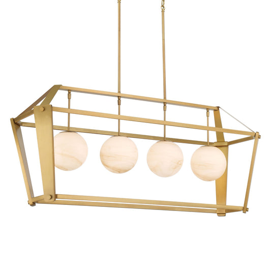 Shimmer Four Light Island Pendant in Legacy Brass