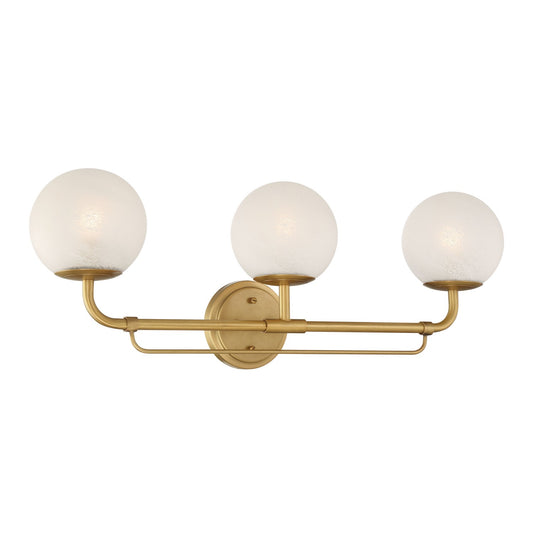Whitehall Three Light Vanity in Legacy Brass