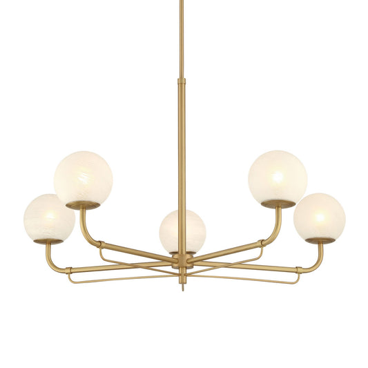Whitehall Five Light Chandelier in Legacy Brass