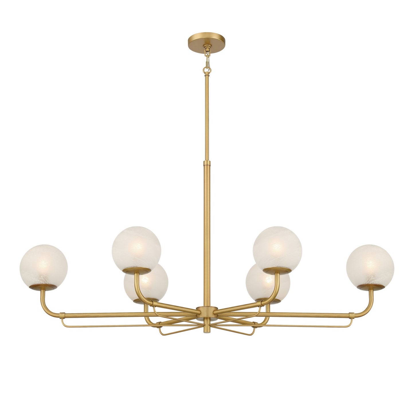Whitehall Six Light Island Pendant in Legacy Brass
