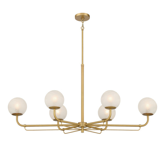 Whitehall Six Light Island Pendant in Legacy Brass