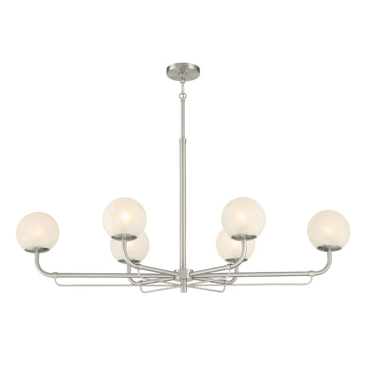 Whitehall Six Light Island Pendant in Brushed Nickel