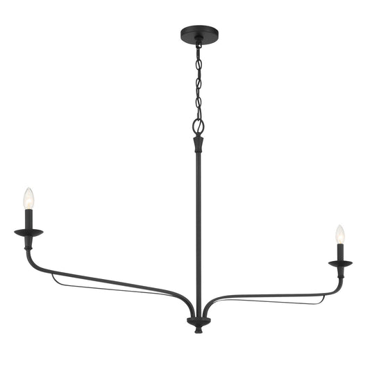 Velena Two Light Chandelier in Dark Matte Black